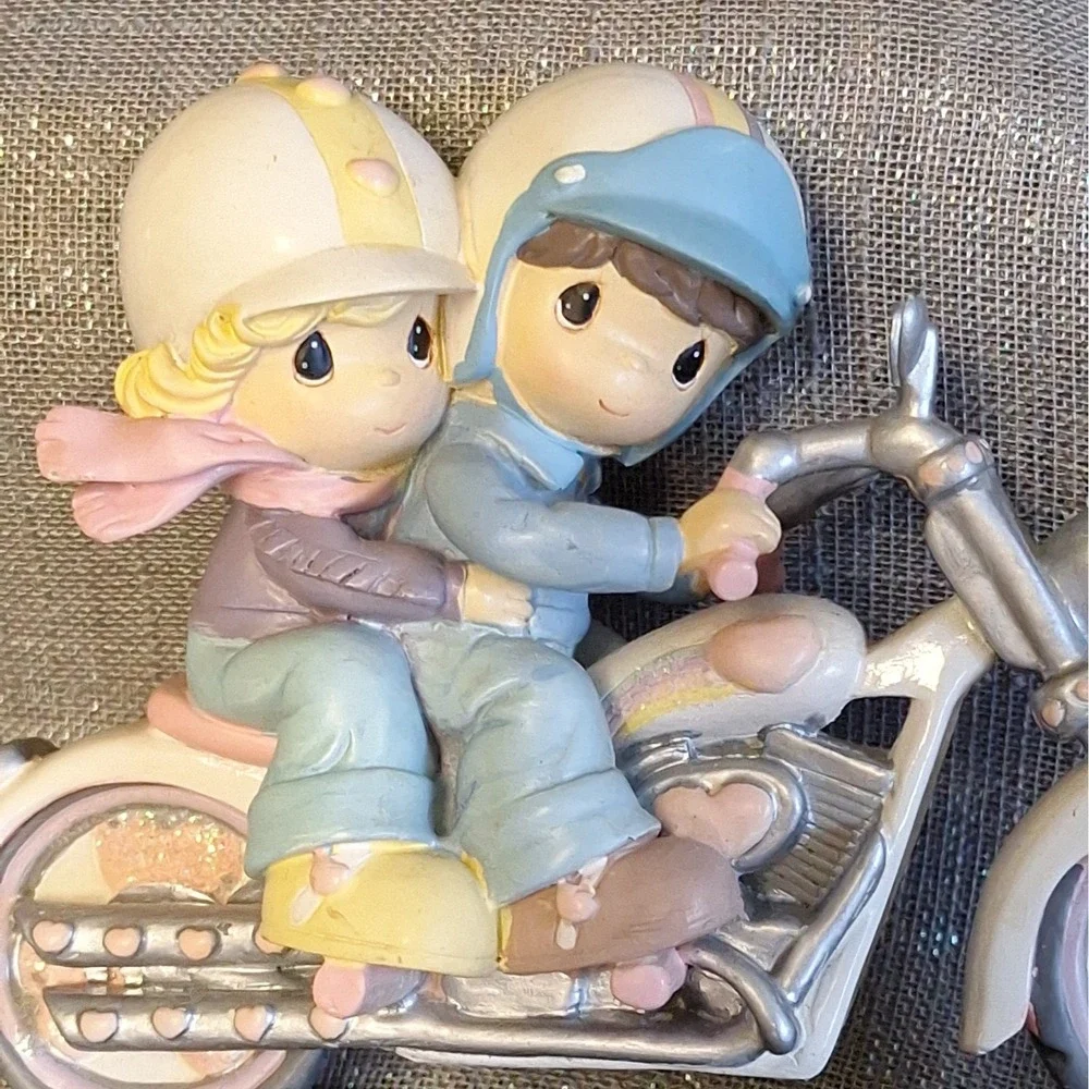 Precious Moments Two for the Road Motorcycle Two Hearts, Two Wheels Figurine